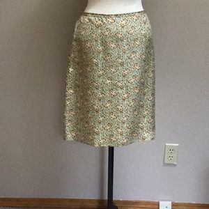 A-line Paisley silk knee length lightweight skirt